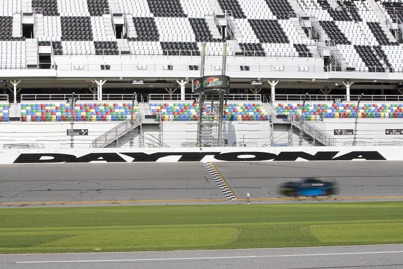  Chris Buescher drives the NASCAR Next Gen car during the NASCAR Cup Series test at Daytona International Speedway on December 15, 2020 in Daytona Beach, Florida. (Photo by James Gilbert/Getty Images)